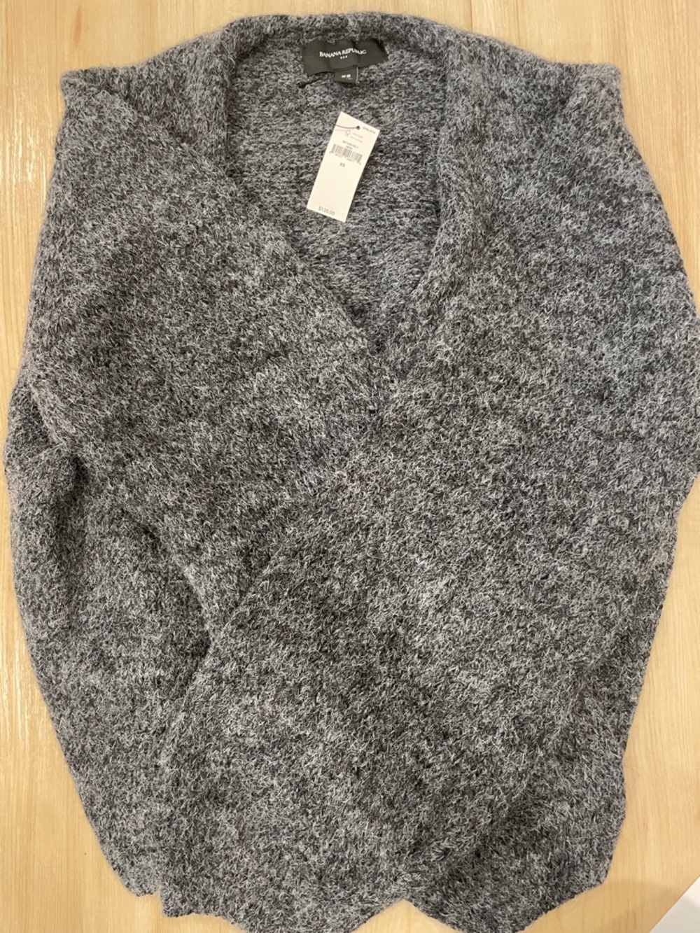 Banana Republic Grey Marled V-Neck Sweater